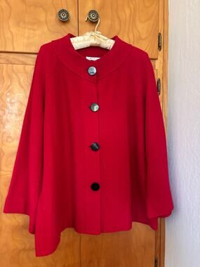 JM collection red swing collared cardigan